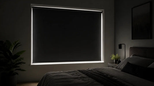 Store occultant avec un liseré de lumière sur les côtés à corriger